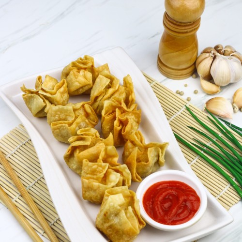 Siomay Goreng or Pangsit Goreng, Indonesian popular street food,